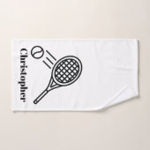 Tennis Thema Sport Mit Monogramm Name Handtuch (Handtuch)