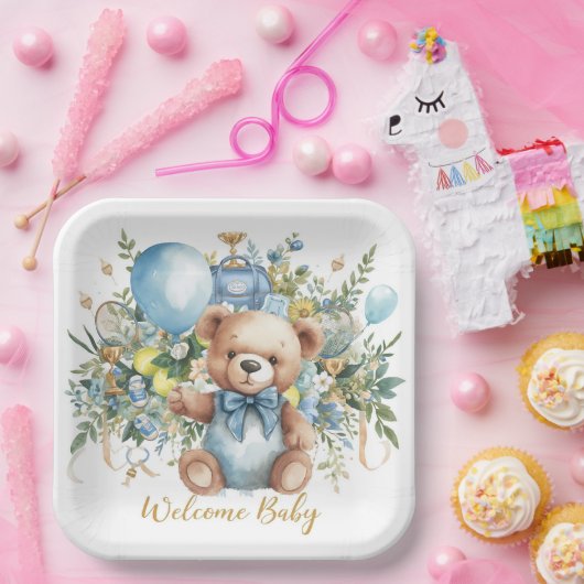 Tennis thematisiert Kinderdusche für Baby Boy Part Pappteller (Party)