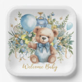 Tennis thematisiert Kinderdusche für Baby Boy Part Pappteller (Vorderseite)