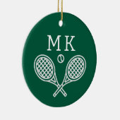 Tennis Theme Big Bold Mit Monogramm Keramik Ornament (Rechts)