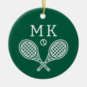 Tennis Theme Big Bold Mit Monogramm Keramik Ornament (Vorne)