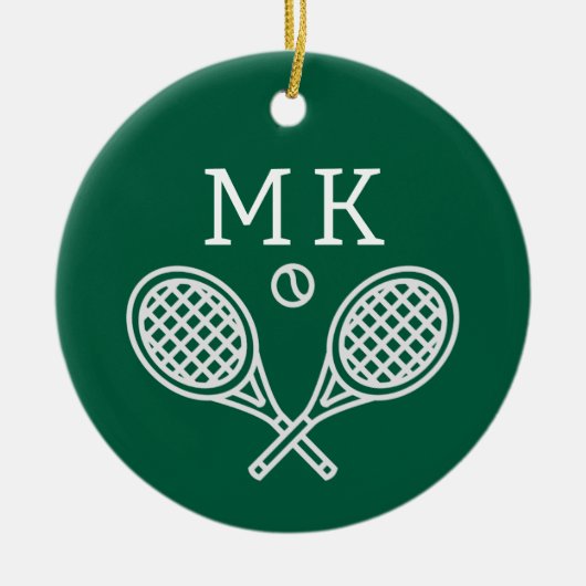 Tennis Theme Big Bold Mit Monogramm Keramik Ornament (Vorne)