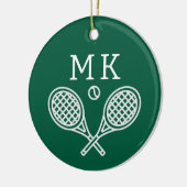 Tennis Theme Big Bold Mit Monogramm Keramik Ornament (Links)