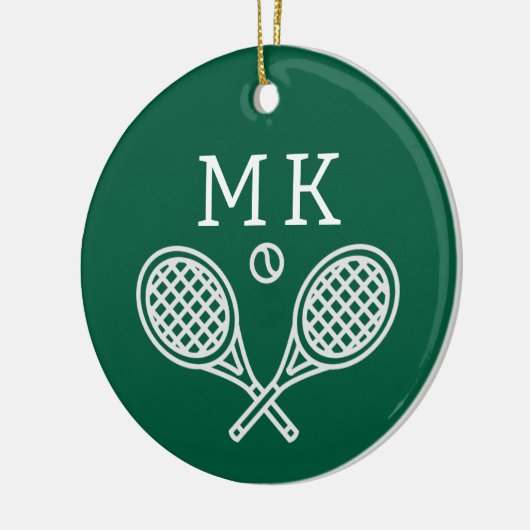 Tennis Theme Big Bold Mit Monogramm Keramik Ornament (Links)