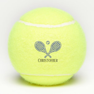 Tennis Theme Blauer Mit Monogramm Name Tennisbälle