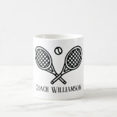Tennis Theme Coach Mit Monogramm Name Kaffeetasse (Mittel)