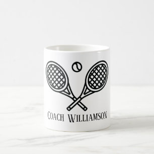 Tennis Theme Coach Mit Monogramm Name Kaffeetasse