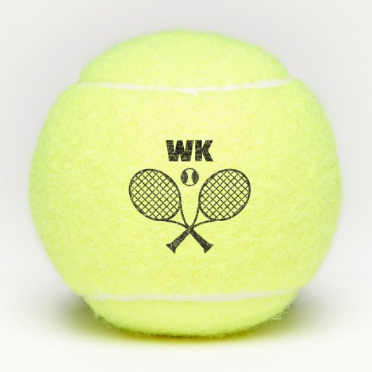 Tennis Theme Custom Monogram Tennisbälle (Vorderseite)