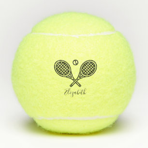 Tennis Theme Elegante Script Monogram Name Tennis Tennisbälle
