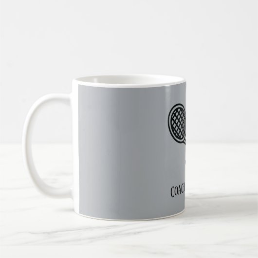 Tennis Theme Mit Monogramm Name Coach Kaffeetasse (Links)