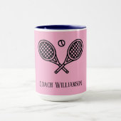 Tennis Theme Mit Monogramm Name Coach Tasse (Zentrum)