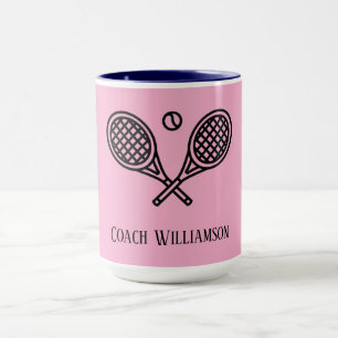 Tennis Theme Mit Monogramm Name Coach Tasse