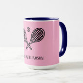 Tennis Theme Mit Monogramm Name Coach Tasse (VorderseiteRechts)