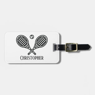Tennis Theme Mit Monogramm Name Gepäckanhänger