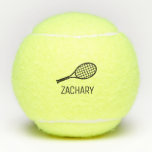 Tennis Theme Monogram Name Tennisbälle<br><div class="desc">Personalisierte Tennisbälle mit individuelle Name oder Text bedruckt in einem einfachen,  klassischen,  modernen Schriftart und einem einfachen Tennisschläger-Monogramm. Sie sind perfekt für einen Tennisspieler Geburtstagsgeschenk oder Tennis-Thema-Party-Dekor oder Favoriten und sind nützliche moderne mit Monogramm Übungsbälle.</div>