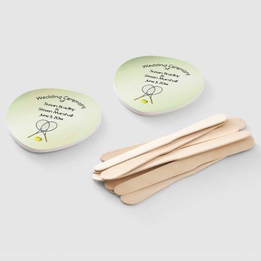 Tennis Theme Wedding Green Hand Fan Fächer (Non-assembled)