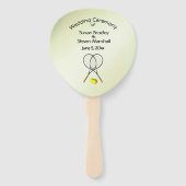 Tennis Theme Wedding Green Hand Fan Fächer (Vorderseite)