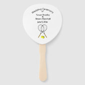 Tennis Theme Wedding White Hand Fan Fächer (Vorderseite)
