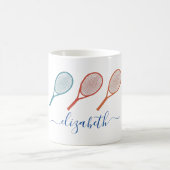 Tennis Themed Monogram Name Kaffeetasse (Mittel)