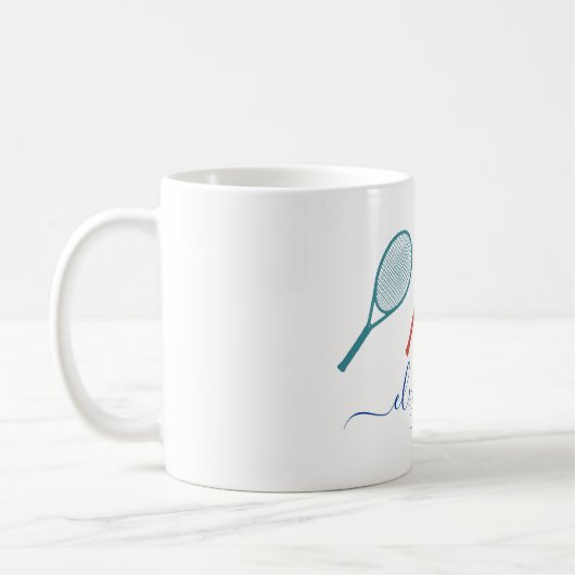 Tennis Themed Monogram Name Kaffeetasse (Links)