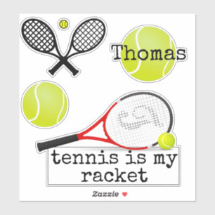 Tennis-Themed Sport-Set Aufkleber