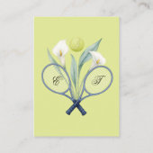 Tennis Themed Tenniscore Limone Hochzeitsfarbe Grü Hinweiskarte (Rückseite)