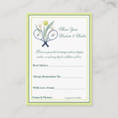 Tennis Themed Tenniscore Limone Hochzeitsfarbe Grü Hinweiskarte (Vorderseite)