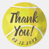 Tennis Themed Vielen Dank Runder Aufkleber (Vorderseite)