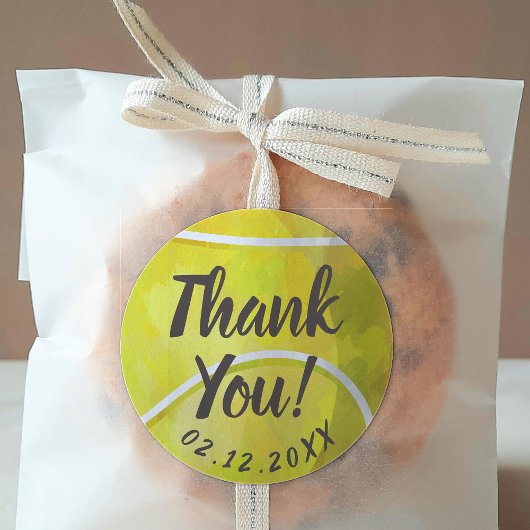 Tennis Themed Vielen Dank Runder Aufkleber