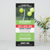 Tennis-Ticket-Geburtstag Einladung (Stehend Vorderseite)