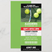 Tennis-Ticket-Geburtstag Einladung (Vorne/Hinten)