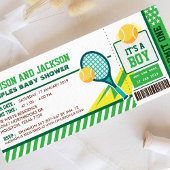 Tennis Ticket Pass Paare Kinderdusche Einladung