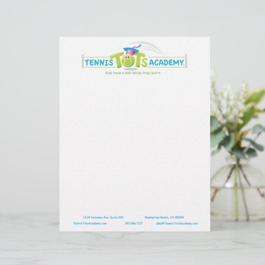 Tennis Tots Academy - Vorlage für Briefkopf (Stehend Vorderseite)