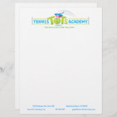 Tennis Tots Academy - Vorlage für Briefkopf (Vorne/Hinten)