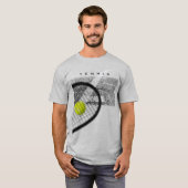Tennis Tournament With Racket Hitting Ball In Moti T-Shirt (Vorne ganz)