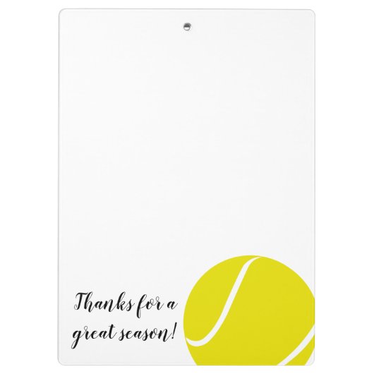 Tennis-Trainer Custom danke Ihnen Geschenk-Zwische Klemmbrett (Rückseite)