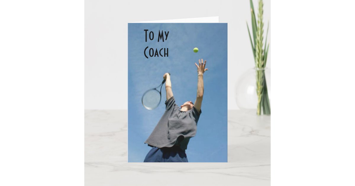 Tennis Trainer Geburtstags Dank Und Wunsche Dankeskarte Zazzle De
