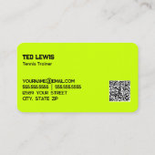 Tennis Trainer individuell QR Visitenkarte (Rückseite)
