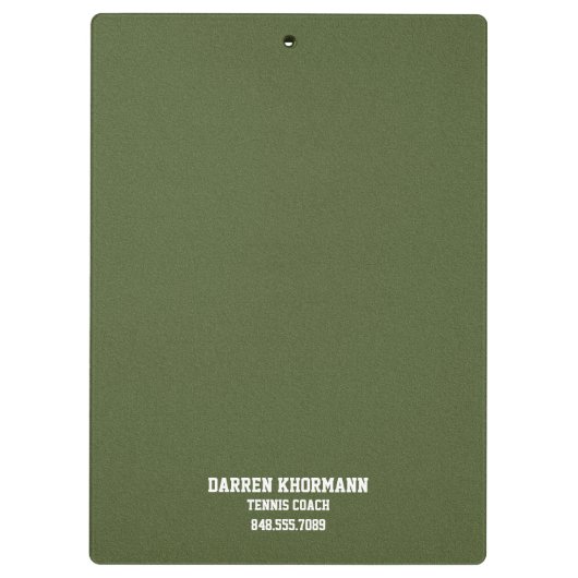 Tennis-Trainer Klemmbrett (Rückseite)