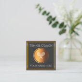 Tennis Trainer Lehrer Goldener Minimaler Sport Quadratische Visitenkarte (Stehend Vorderseite)