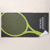 Tennis-Trainer-Racing personalisierter Namensclub Strandtuch (Vorderseite)