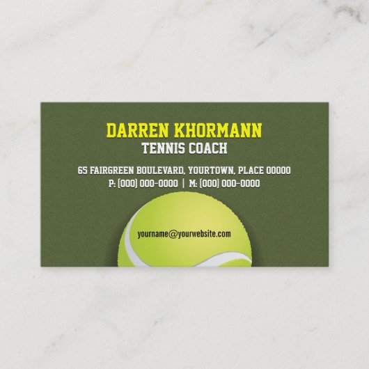 Tennis-Trainer Visitenkarte (Vorderseite)