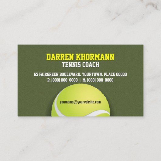 Tennis-Trainer Visitenkarte (Vorderseite)