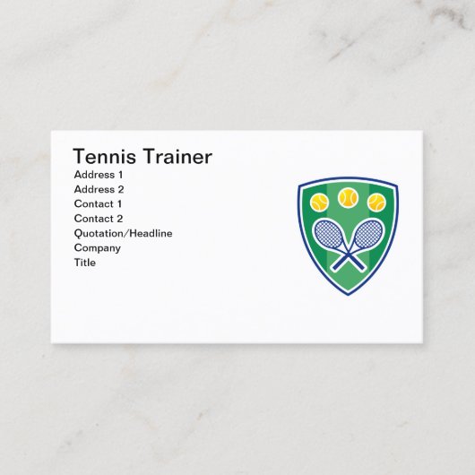 Tennis Trainer Visitenkarte (Vorderseite)