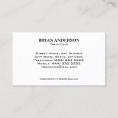 Tennis-Trainer-Visitenkarte Visitenkarte (Rückseite)