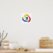 Tennis Tricolor Emblem (männlich) Poster (Küche)