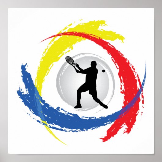 Tennis Tricolor Emblem (männlich) Poster (Vorne)