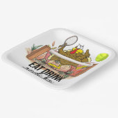 Tennis Turkey Erntedank lustiger Cartoon niedliche Pappteller (Gewinkelt)