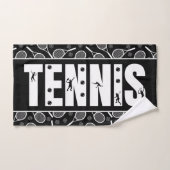 Tennis Typografie Text Schwarzweiß Coole Geschenke Handtuch (Handtuch)