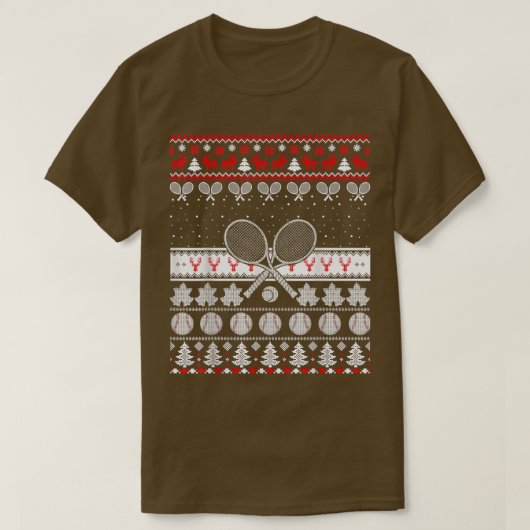 Tennis Ugly Christmas Sweater Xmas Geschenk T-Shirt (Design vorne)